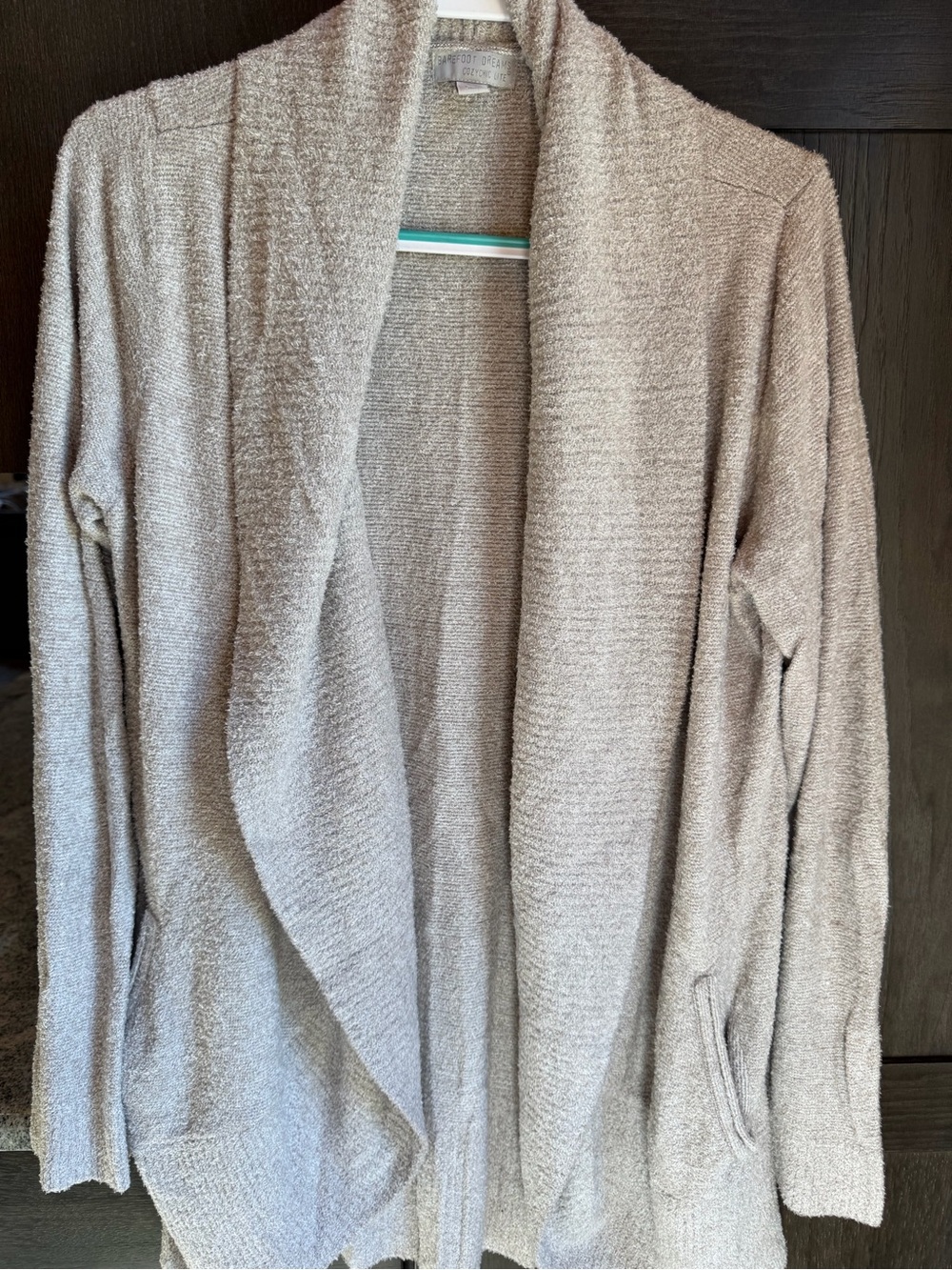 Barefoot Dreams Taupe Open-Front Cozy Cardigan